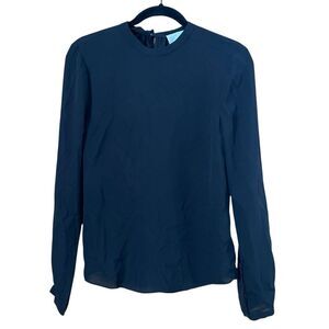 A.L.C. Black Long-Sleeve Silk Blouse